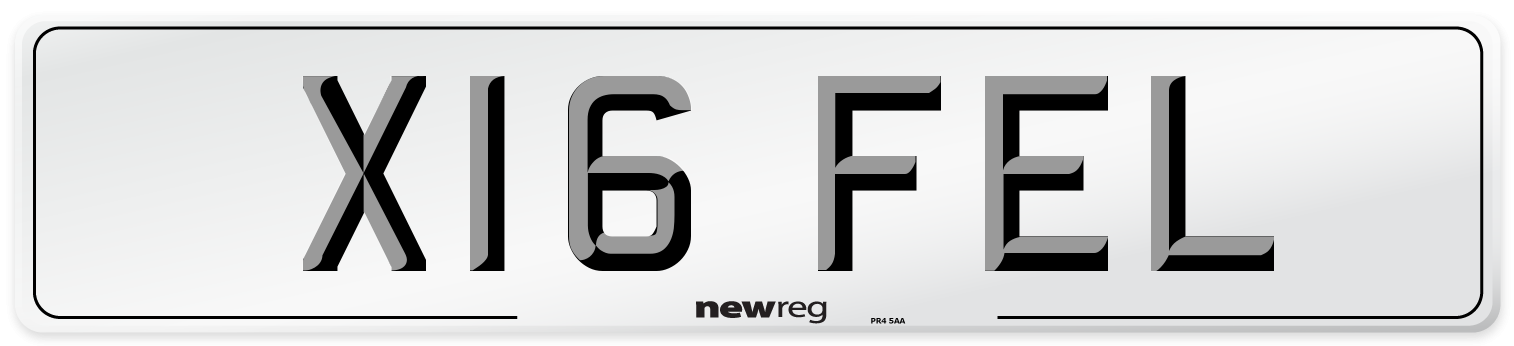 X16 FEL Number Plate from New Reg